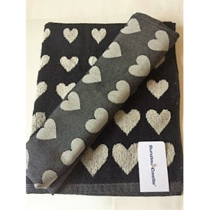 Theedoek - Hearts - Zwart